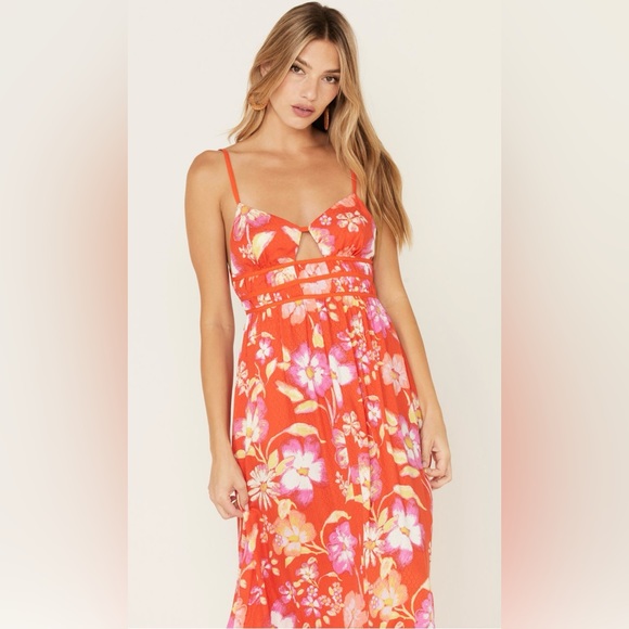 NWT FREE PEOPLE WOMEN'S WISTERIA FLORAL PRINT MAXI DRESS - Picture 2 of 9